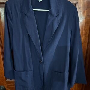 Vintage 1990s Sag Harbor Navy Blazer – Classic Single Button Jacket